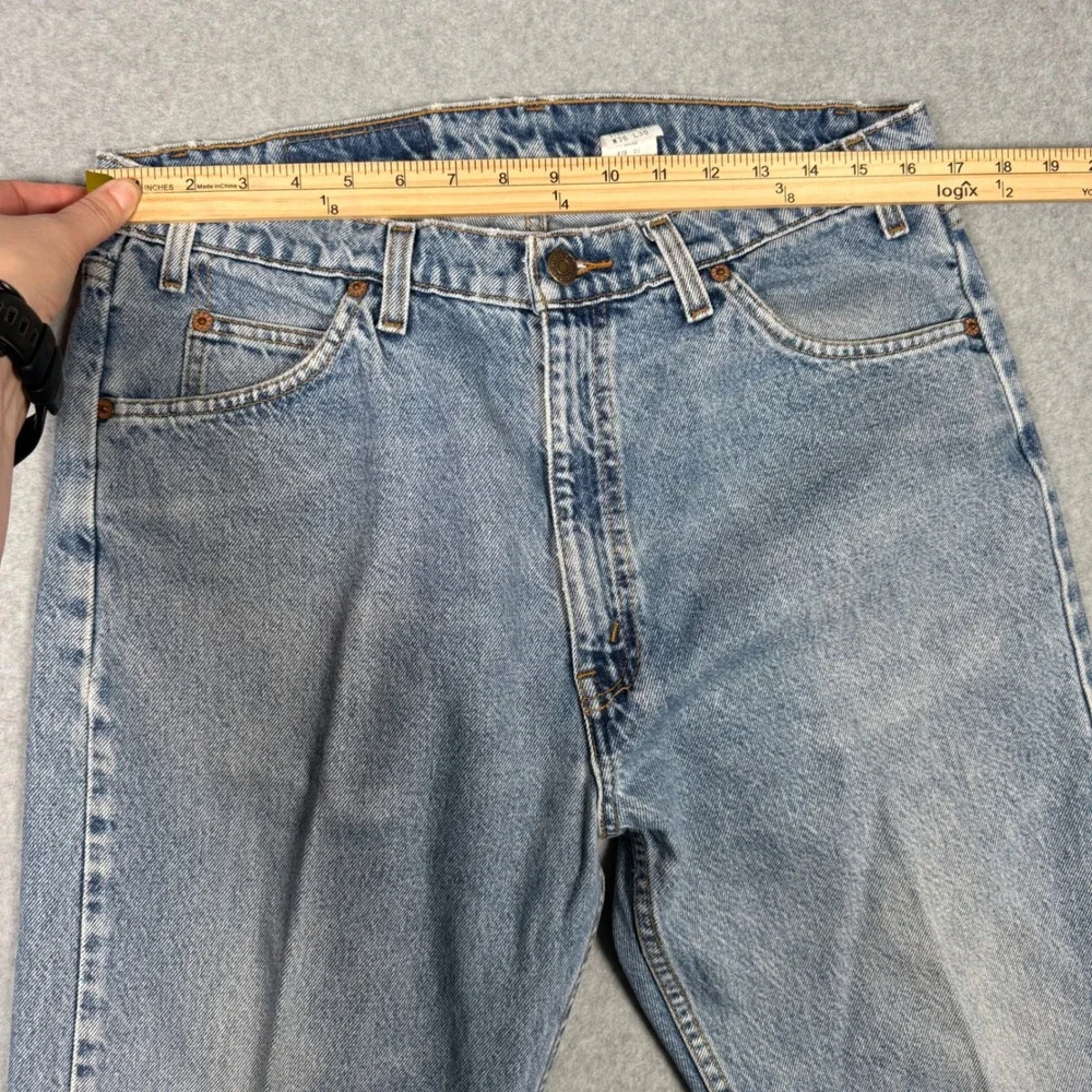Vintage 90s Levis 505 Orange Tab Jeans Mens 36x30 Light Wash Straight Leg Grunge